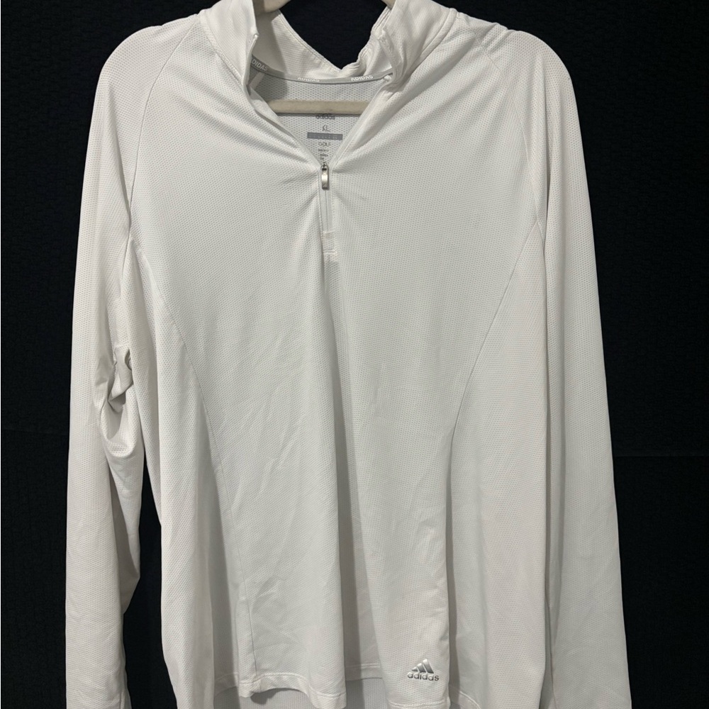 Adidas Women’s White Quarter-Zip Pullover